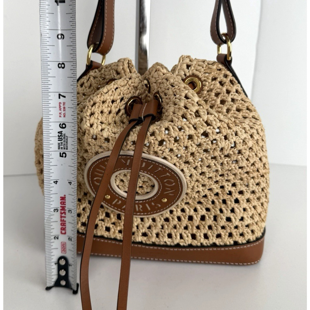 Louis Vuitton Noe BB Bag in Natural Woven Raffia with Leather Trim E-8 - Picture 14 of 16
